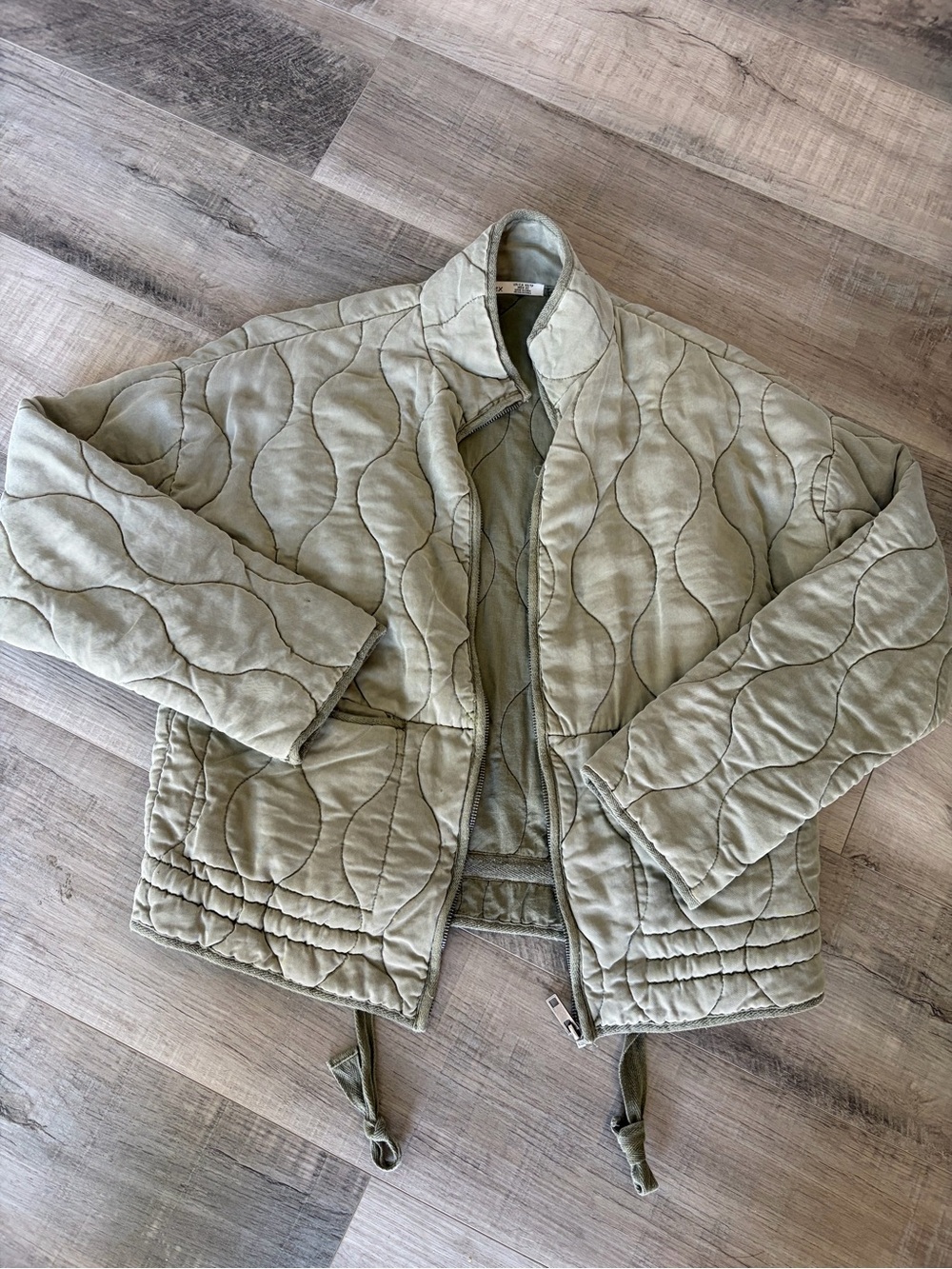 Dex Quilted Light Olive Bomber Jacket